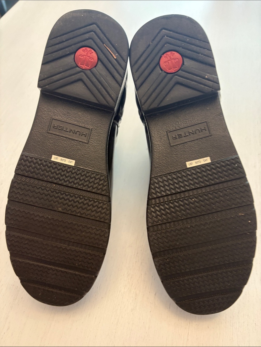 Hunter Black Rubber Rain Boots with Logo Sole - Picture 6 of 6